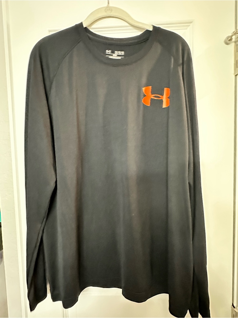 Under Armour Black Long Sleeve Performance Shirt with Orange Logo